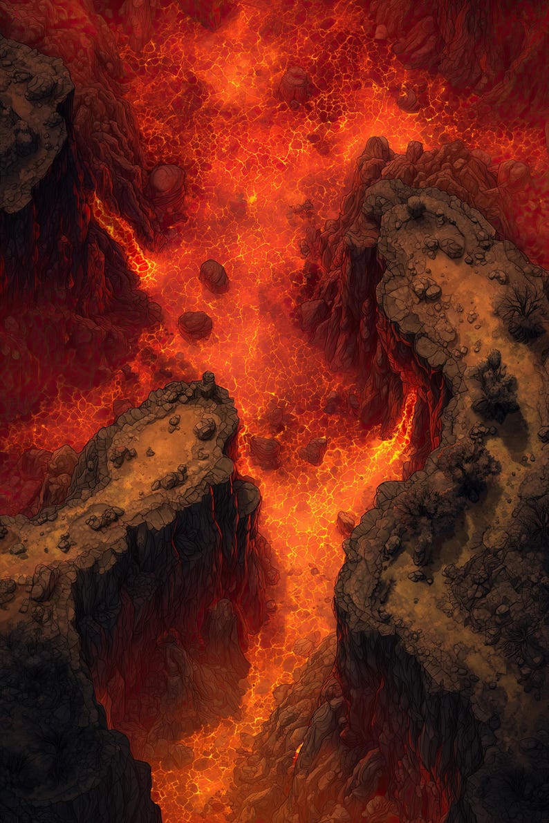 Hell Battlemaps, Abyss, Dnd Maps, Lava, Underdark, D&D, Gridded Maps ...