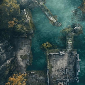 Ruïnes Battlemaps, DnD-kaarten, D&D, Pathfinder, Ruïne, rasterkaarten, Roll20, Dungeon Master, dnd-tegel, digitale kaart, kaarten voor miniaturen