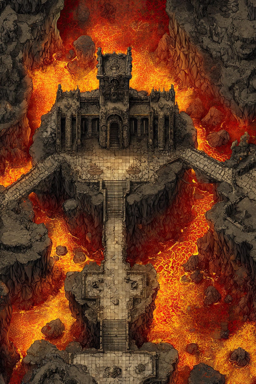 Hell Battlemaps, Abyss, Dnd Maps, Lava, Underdark, D&D, Gridded Maps ...