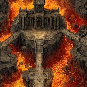 Hell Maps, Abyss, Lava, D&D, Grid Maps, Karten für D&D, Abyss, Dungeon Master, Dnd Tile, digitale Karte, Karten für Miniaturen