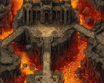 Hell Maps, Abyss, Lava, D&D, Grid Maps, Karten für D&D, Abyss, Dungeon Master, Dnd Tile, digitale Karte, Karten für Miniaturen