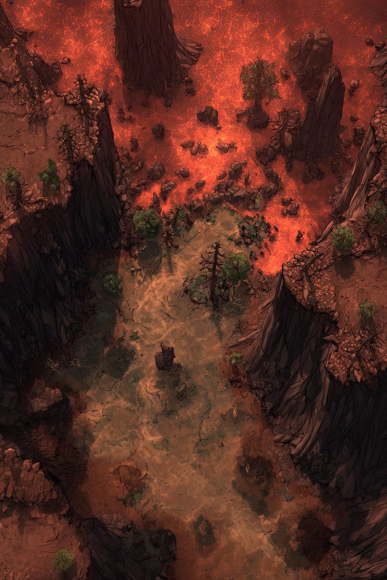Hell Battlemaps, Abyss, Dnd Maps, Lava, Underdark, D&D, Gridded Maps ...
