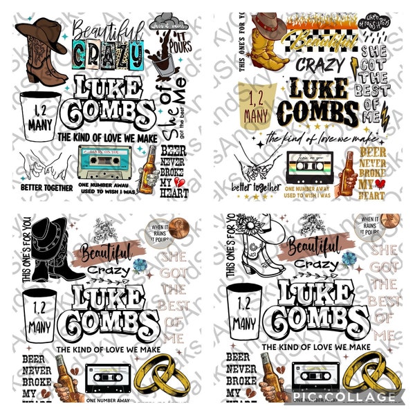 Luke Combs Combs Bundle Country Bundle PNG SVG Mug Tumbler T-shirt Top Sublimation Printing Music Country Music