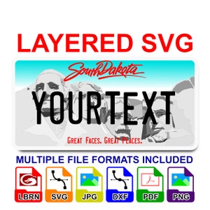 South Dakota SD License Plate Digital File Layered SVG - Lightburn Cricut Glowforge Laser CNC