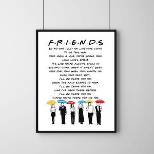 FRIENDS - Theme Song - DIGITAL PRINT - Printable Decor