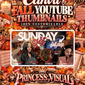 Cozy Fall YouTube Thumbnail Template | Customizable Vlog Design (Canva)
