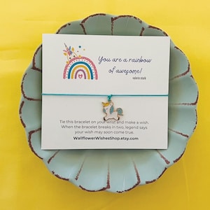 You Are A Rainbow of Awesome Wish Bracelet, Tie On Wish Bracelet, Wish Bracelet, Tie On Bracelet, Unicorn Lover, Unicorn Birthday Gift