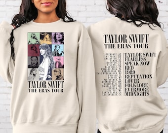 Two Sided The Eras Tour Concert Sweatshirt, Taylor Swift Sweatshirt, Custom Text Sweatshirt, Ts Merch Shirt ,Taylor's Version, Swiftie shirt