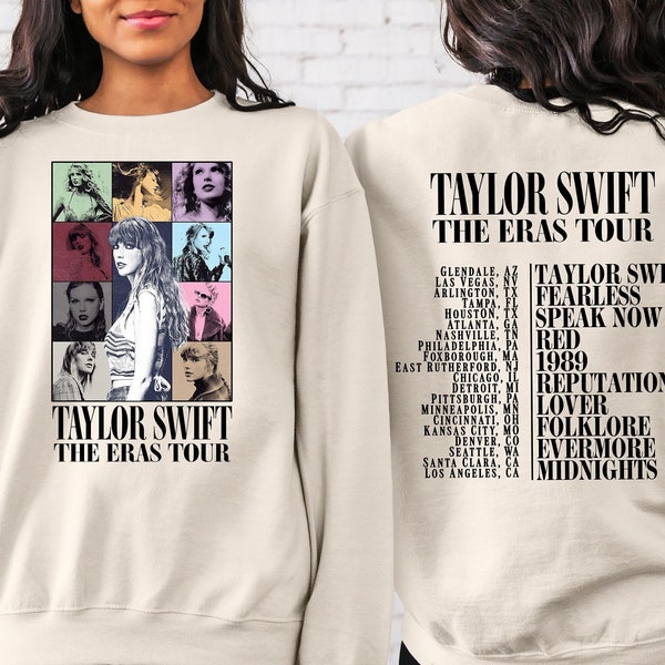 Two Sided The Eras Tour Concert Sweatshirt, Taylor Swift Sweatshirt, Custom Text Sweatshirt, Ts Merch Shirt ,Taylor's Version, Swiftie shirt