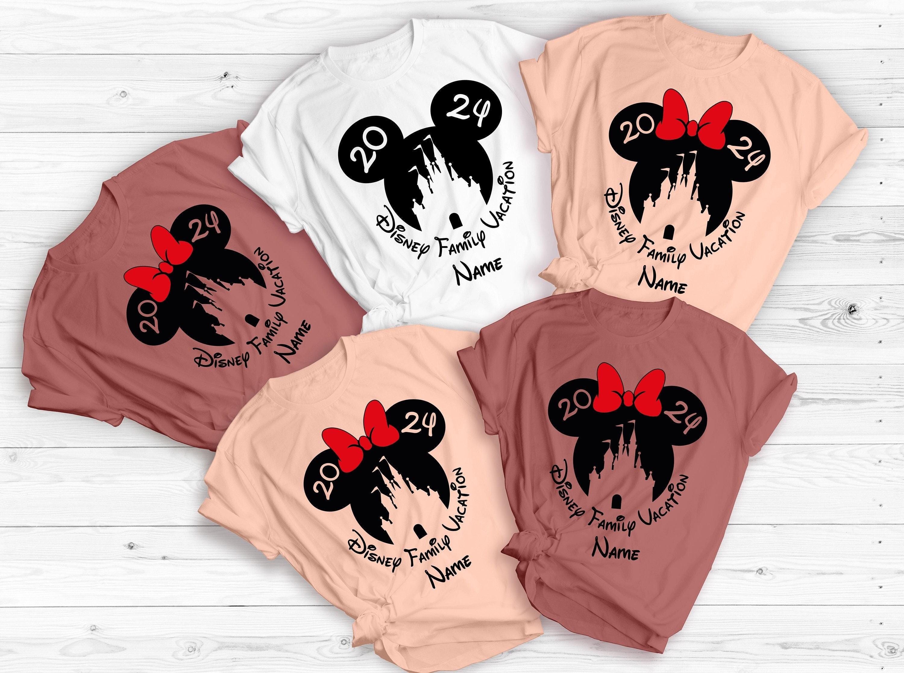Discover Custom Disney Family Vacation Matching Shirts, Personalized Family Disney Trip Shirts, Disneyland Mickey and Minnie Matching Shirts