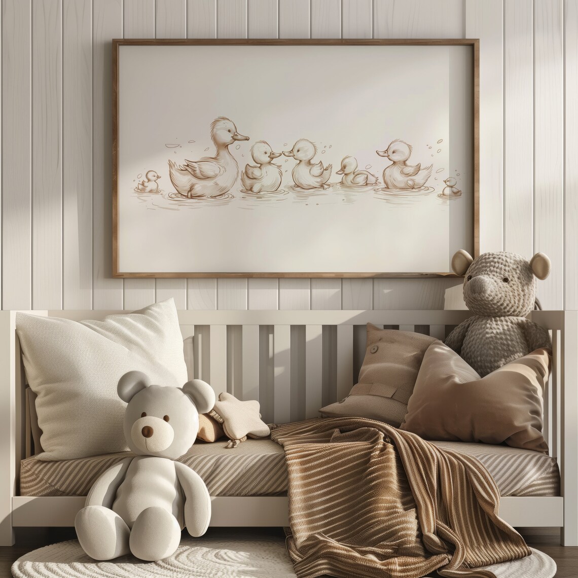 Vintage Nursery Wall Art, Cute Duck Family, Printable Artwork ...