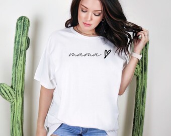 Camiseta minimalista de mamá, camisetas gráficas de mamá y mini, camiseta de mamá, regalo del Día de la Madre para ella, top de mamá primeriza, camiseta a juego de mamá e hija, regalo para mamá