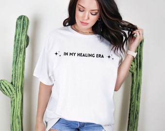 Camisas curativas, camiseta minimalista, camisa de mujer minimalista, camisas lindas para mujeres, camisas de salud mental, citas positivas, regalo para mujeres