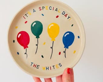 Handmade Balloon Plate | Personalised Birthday Celebration Dish