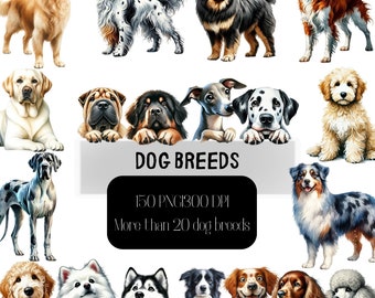 Aquarelle de chien, race de chiot PNG