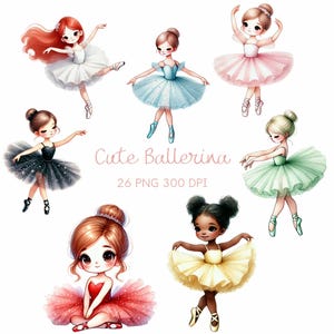 Aquarell süße Ballerina Clipart, Pastell Ballerina Clipart, Ballett Clipart, süße kleine Ballerina PNG