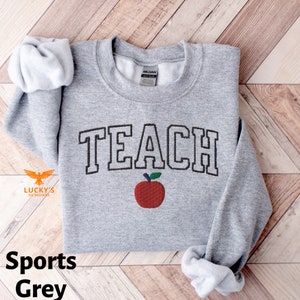 TEACHER EMBROIDERED SWEATSHIRT Teacher Appreciation Gift Gifts for Valentines Day Teacher Valentines Day Gift Embroidered Teacher Sweatshirt