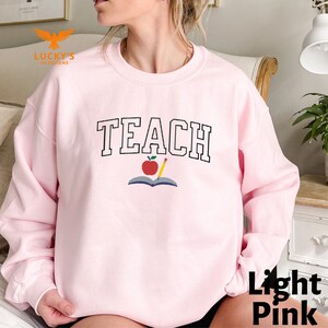 TEACHER EMBROIDERED SWEATSHIRT Teacher Appreciation Gift Gifts for Valentines Day Teacher Valentines Day Gift Embroidered Teacher Sweatshirt