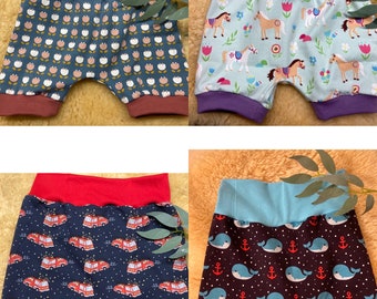 Korte broek bloeiers handgemaakt maat 50/56/62/68/74/80/86/92/98/104/110/116/122/128 kinderkleding meisjes