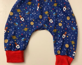 Pump pants handmade size 50/56/62/68/74/80/86/92/98/104/110/116/122/128 children's clothing boys boys universe