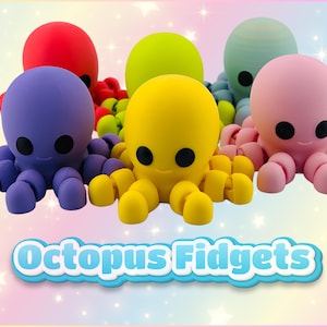 Articulated 3D Printed Baby Octopus Toys | Sensory Fidget Toys | Eco-Friendly PLA Mini Octopus for Kids Birthday and Marine Animal Lovers