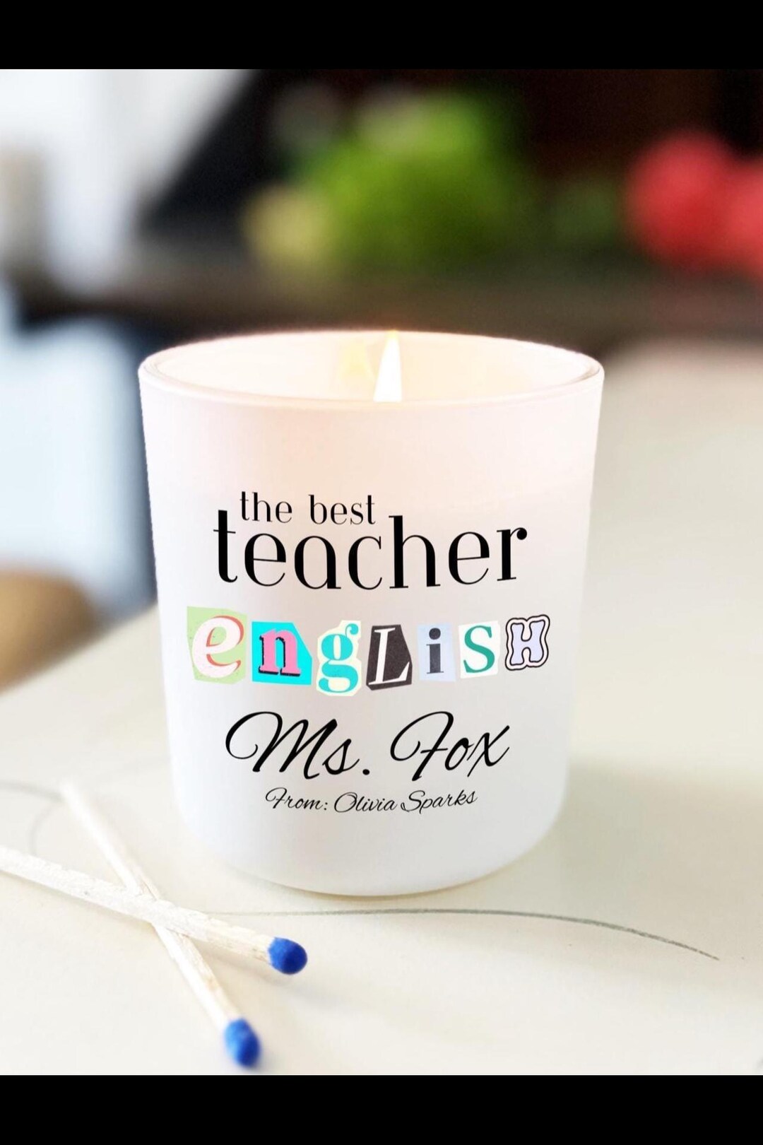Teacher Appreciation Gift Box – Personalized Candle With Matches in ...