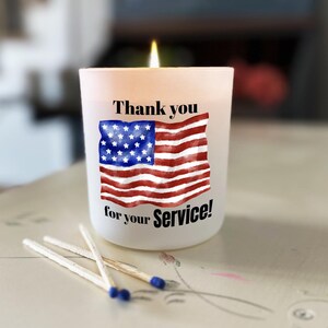 Thank You for Your Service Candle – Personalize Lid with Name | Military Appreciation Gift, Veteran Tribute Candle, Engraved Custom Candle