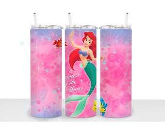 Ariel Little Mermaid 20oz Tumbler Wrap: Sublimation PNG (Digital Download)