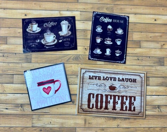 Dollhouse Coffee Signs | Miniature Coffee Bar Wall Art 1:12 Scale