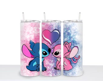 Stitch and Angel Tumbler Wrap: Sublimation PNG (Digital Download)