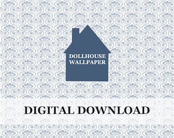 Farmhouse Floral Dollhouse Wallpaper 1:12 Scale (Digital Download)