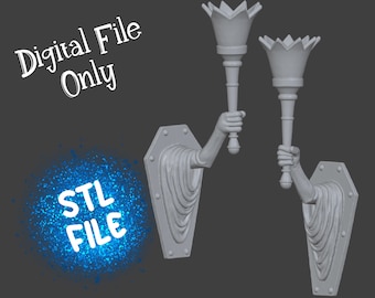 Haunted Mansion Hand Sconce  STL File | Digital Download | Mini Diorama Files for 3D Printing