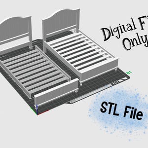 Miniature Dollhouse Farmhouse Bed Frame STL File 1:12 scale | Digital Download | Mini Diorama