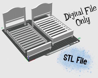 Miniature Dollhouse Farmhouse Bed Frame STL File 1:12 scale | Digital Download | Mini Diorama