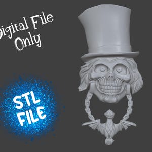 Arquivo STL do batedor de porta fantasma da caixa de chapéu da mansão mal-assombrada (download digital)