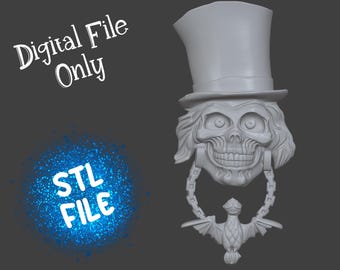 Haunted Mansion Hatbox Ghost Door Knocker STL File (Digital Download)