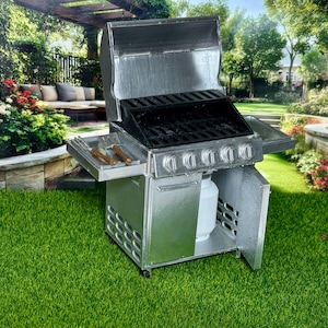 Miniature Dollhouse Grill 1:12 Scale - 3D Printed BBQ with Propane Tank