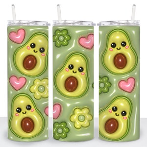 Puffy Avocado 20 Unzen Tumbler Wrap: Sublimation PNG (Digitaler Download)