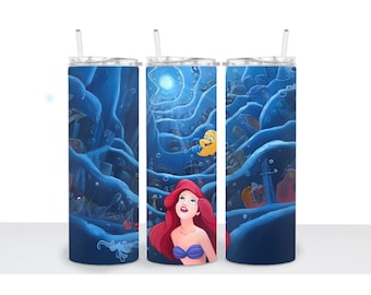 Ariel Little Mermaid 20oz Tumbler Wrap: Sublimation PNG (Digital Download)