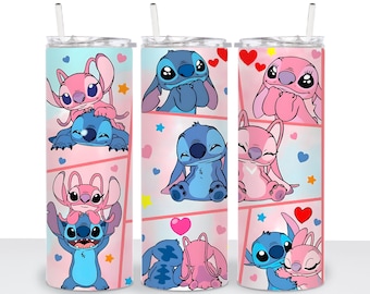 Comic Love Stitch Tumbler Wrap: Sublimation PNG (Digital Download)