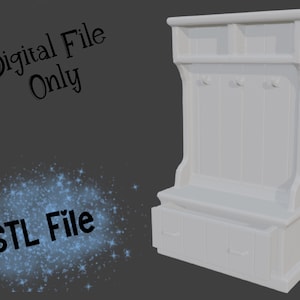 Dollhouse Miniature Mudroom Cabinet | Dollhouse Entry Way | STL File 1:12 scale | Digital Download | Mini Diorama