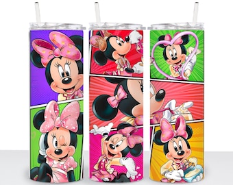 Comic Minnie Maus 20 Unzen Tumbler Wrap: Sublimation PNG (Digitaler Download)