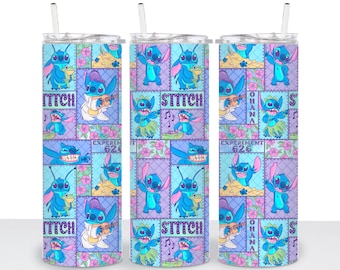 Stitch on Purple Tumbler Wrap: Sublimation PNG (Digital Download)