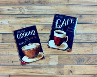 Dollhouse Miniature Coffee Signs | 1:12 Scale Diorama Wall Art