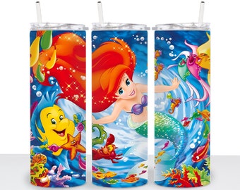 Envoltura para vaso Ariel: PNG delgado de sublimación de 20 oz (descarga digital)