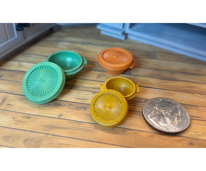 Vintage Dollhouse Food Storage Set - Miniature 1:12 Scale image 1