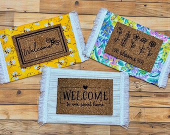 Dollhouse Welcome Mat Set, 1:12 Scale Miniature Door Rug