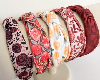 Marian Roses |  (Our Lady of Guadalupe and Our Lady of Lourdes) Handmade Knot Headband Rosa Mystica