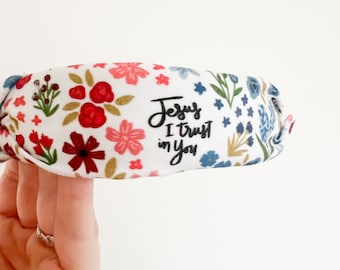 Jesus I Trust In You Handmade Knot Headband