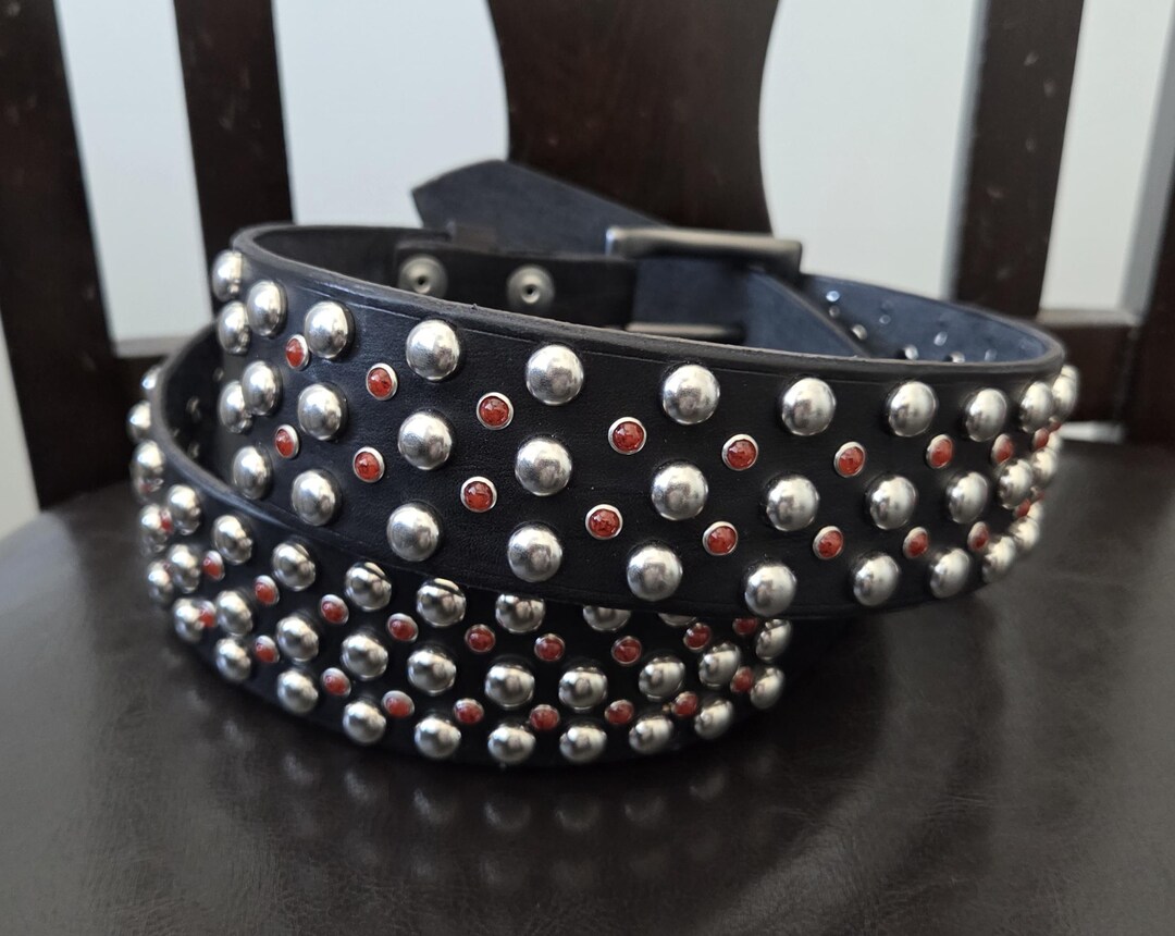 Studded Leather Rocker Belt. - Etsy